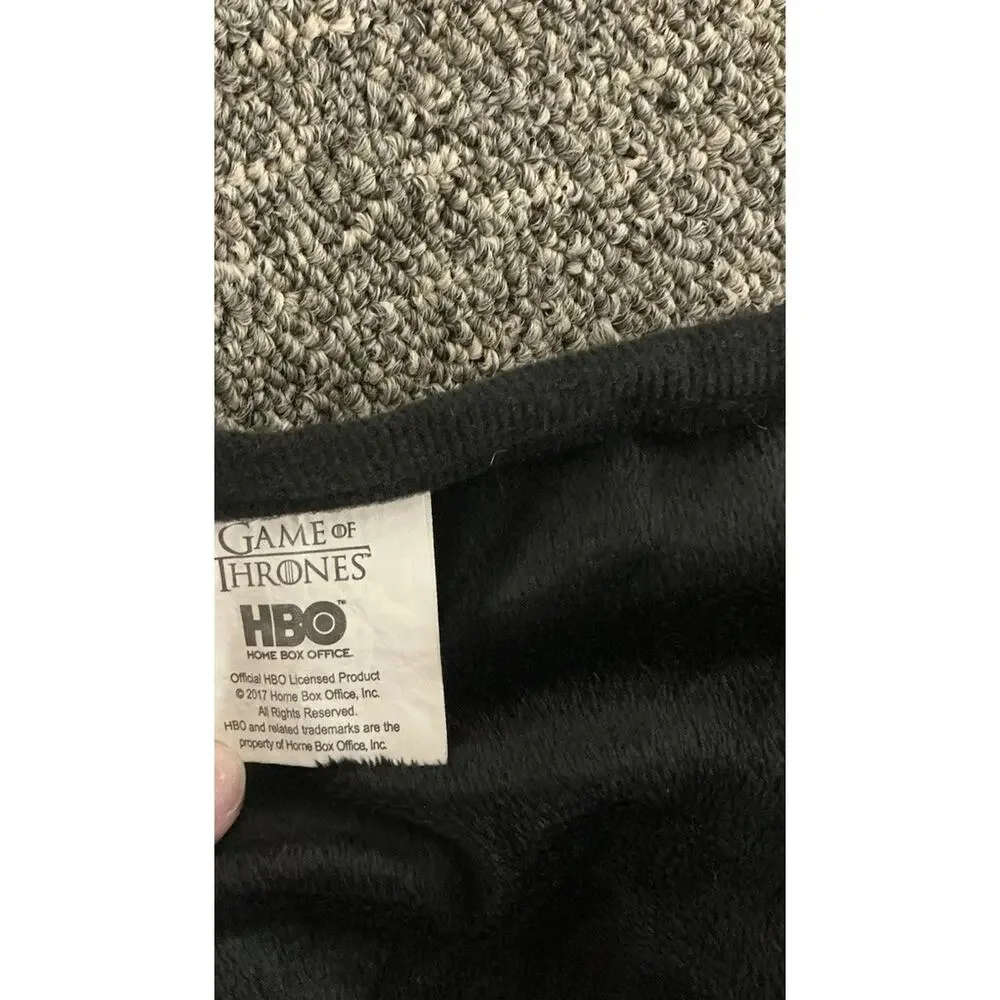 Game of Thrones Jon Snow Throw Blanket Black/Gray Print Official Licensed RARE